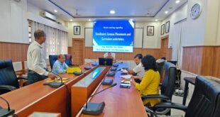 Sonitpur District Commissioner Ananda Kumar Das chairing a review meeting on campus placements and technical education in Tezpur.