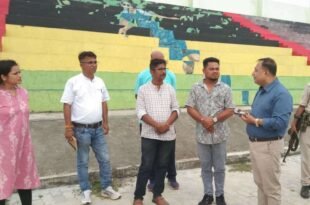 Sonitpur DC Inspected Ongoing Construction at Hazarapar Stadium in Tezpur